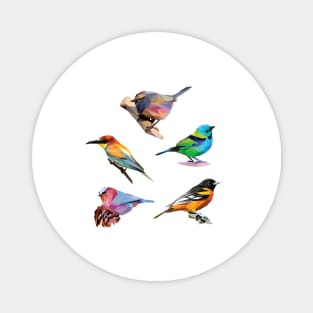 Lovely Birds Low Poly Magnet